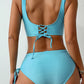 Scoop Neck Wide Strap Bikini Set