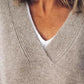 V-Neck Dropped Shoulder Sweater
