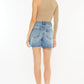 Kancan Full Size Raw Hem High Waist Denim Shorts