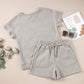 Gray Textured Loose Top Set