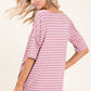 BOMBOM Striped Round Neck Half Sleeve T-Shirt