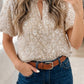 Floral Textured Puff Blouse
