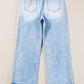 Light-Wash Distressed Flare Jeans