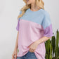 Celeste Full Size Ribbed Color Block T-Shirt
