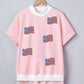 Pink Stripe Sequin Flag Set