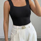 Black Square Neck Tank