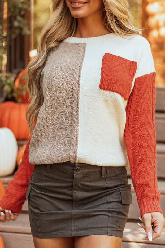 Colorblock Patch Sweater