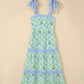 Green Geometric Floral Dress