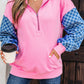 Pink Checkered Sleeve Hoodie RTS
