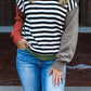 Colorblock Stripe Panel Sweater