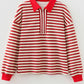 Striped V Neck Top