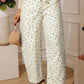 Beige Floral Knot Barrel Jeans
