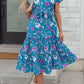 Blue Floral Belted Dress