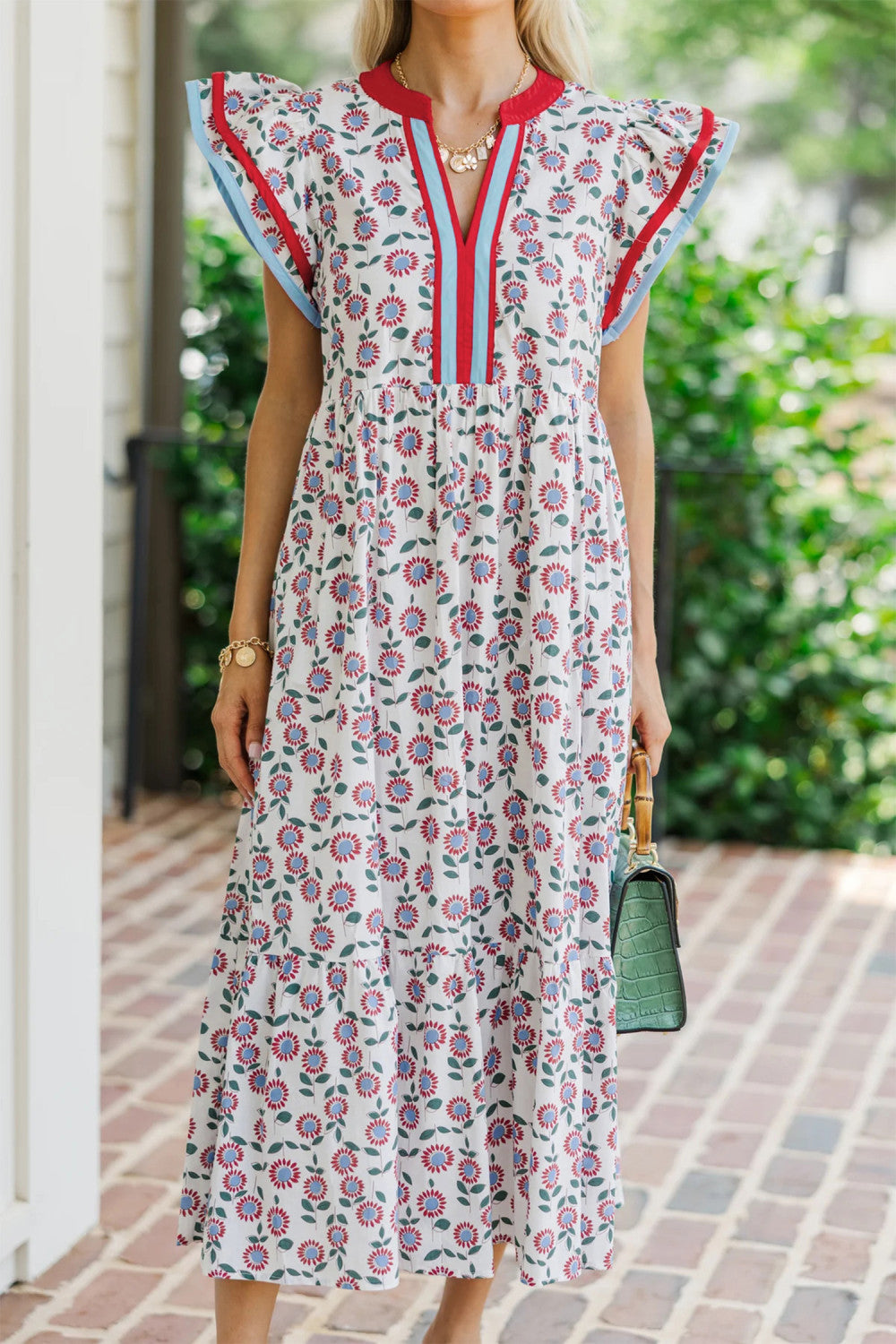 Floral Trim Dress RTS
