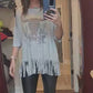 Leopard Steerhead Fringe Top