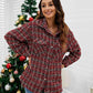 Plaid Collared Neck Button Front Jacket