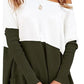 Two Tone Pullover Sweater with Pockets