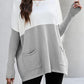 Two Tone Pullover Sweater with Pockets