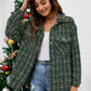 Plaid Collared Neck Button Front Jacket