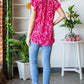 Heimish Full Size Printed Ruffle Cap Sleeve Top