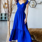 Reborn J Tie Back Sleeveless Ruffled Midi Dress