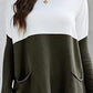 Two Tone Pullover Sweater with Pockets