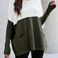 Two Tone Pullover Sweater with Pockets