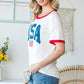 Heimish Full Size USA Contrast Trim Short Sleeve T-Shirt