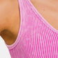 Zenana Washed Ribbed Cropped Tank