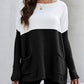 Two Tone Pullover Sweater with Pockets