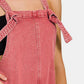Zenana Washed Knot Strap Rompers