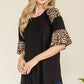 Celeste Full Size Texture Printed Color Block Top