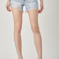 RISEN Star Print Frayed Denim Shorts