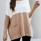 Two Tone Pullover Sweater with Pockets
