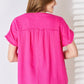 Zenana Full Size Raw Hem Short Sleeve Top