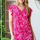 Heimish Full Size Printed Ruffle Cap Sleeve Top