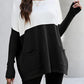 Two Tone Pullover Sweater with Pockets