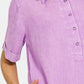Zenana Washed Linen Raw Hem Dress with Pockets