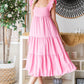 Reborn J Ruffled Sleeveless Tiered Midi Dress